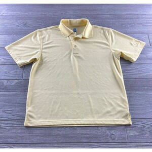 PGA Tour Golf Polo Shirt Short Sleeve Airflux Polyester Yellow Men's Size Medium